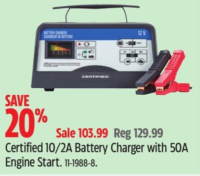 Certified 10/2A Battery Charger with 50A Engine…