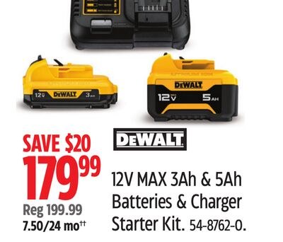 DEWALT 12V MAX 3Ah & 5Ah Batteries & Charger St…