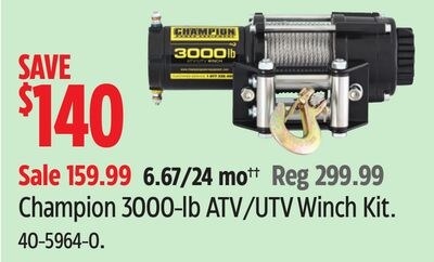 Champion 3000-lb ATV/UTV Winch Kit