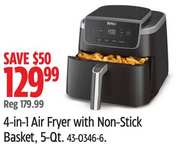 4-in-1 Air Fryer with Non-Stick Basket, 5-Qt.