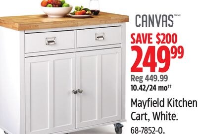 Mayfield Kitchen Cart, White