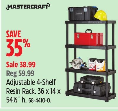 Adjustable 4-Shelf Resin Rack
