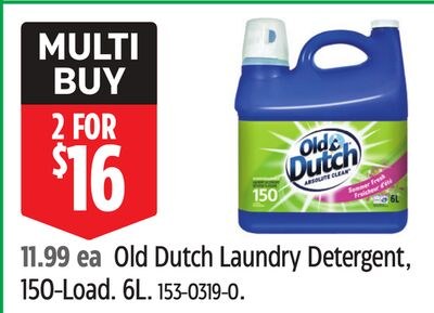 Old Dutch Laundry Detergent, 150-load. 6L.