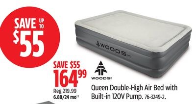 Queen Double-High Air Bed with Built-in 120V Pu…