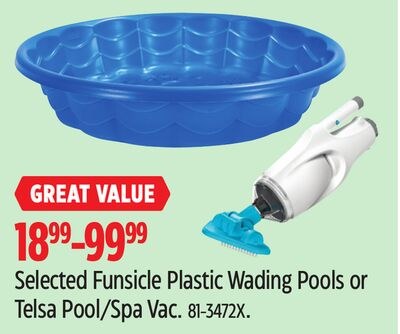 Selected Funsicle Plastic Wading Pools or Telsa…