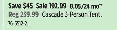 Cascade 3-Person Tent