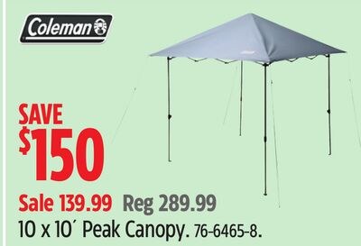 Coleman 10 x 10` Peak Canopy