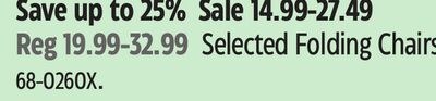 Selected Folding Chairs
