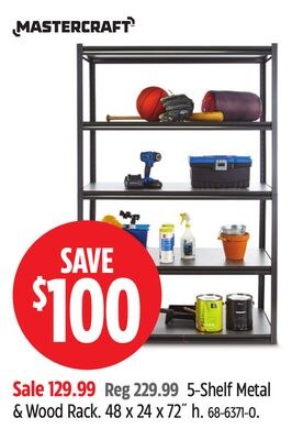5-Shelf Metal & Wood Rack