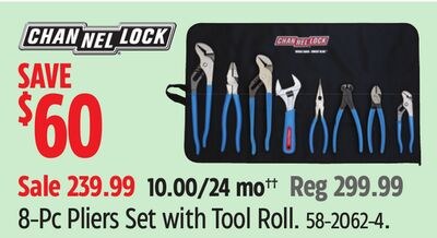 8-Pc Pliers Set with Tool Roll