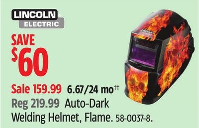 LINCOLN ELECTRIC Auto-Dark Welding Helmet, Flame