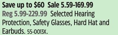 Selected Hearing Protection, Safety Glasses, Ha…