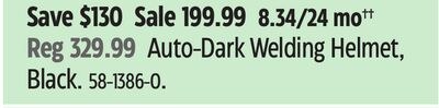 Auto-Dark Welding Helmet, Black
