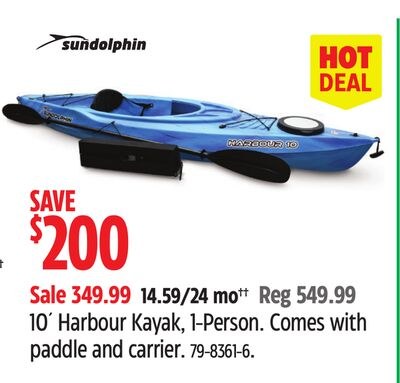 10´ Harbour Kayak, 1-Person. Comes with paddle …