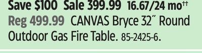 CANVAS Bryce 32˝ Round Outdoor Gas Fire Table