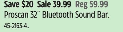Proscan 32" Bluetooth Sound Bar