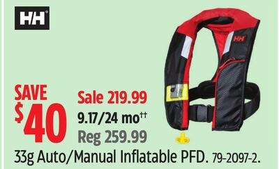33g Auto/Manual Inflatable PFD