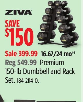 Premium 150-lb Dumbbell and Rack Set