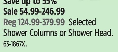 Selected Shower Columns or Shower Head