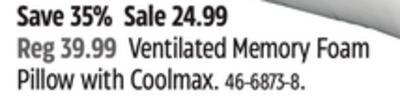 Ventilated Memory Foam Pillow with Coolmax