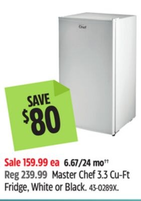 Master Chef 3.3 Cu-Ft Fridge
