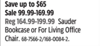 Sauder Bookcase or For Living Office Chair.