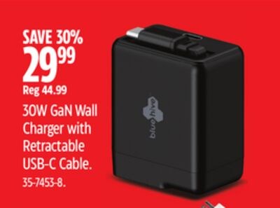 Blue Hive 30W GaN Wall Charger with Retractable…