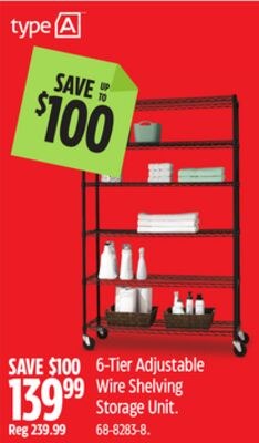 Type A 6-Tier Adjustable Wire Shelving Storage …