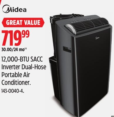 Midea 12,000-BTU SACC Inverter Dual-Hose Portab…