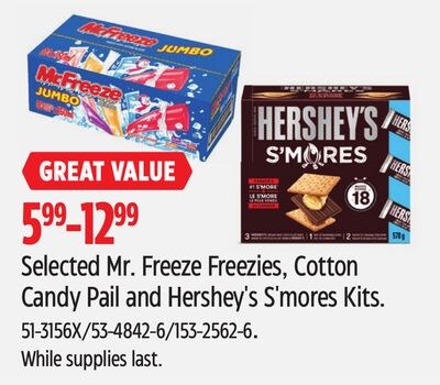 Selected Mr. Freeze Freezies, Cotton Candy Pail…