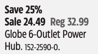 Globe 6-Outlet Power Hub