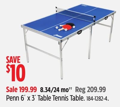 Penn 6' x 3' Table Tennis Table