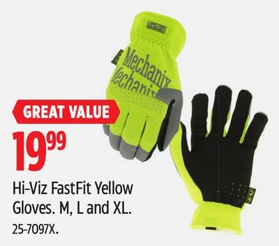 Hi-Viz FastFit Yellow Gloves