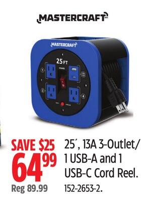Mastercraft 25', 13A 3-Outlet/1 USB-A and 1 USB…