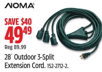 28´ Outdoor 3-Split Extension Cord