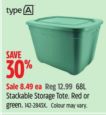 TYPE A 68L Stackable Storage Tote