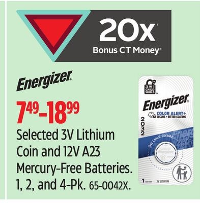 Energizer Selected 3V Lithium Coin and 12V A23 …