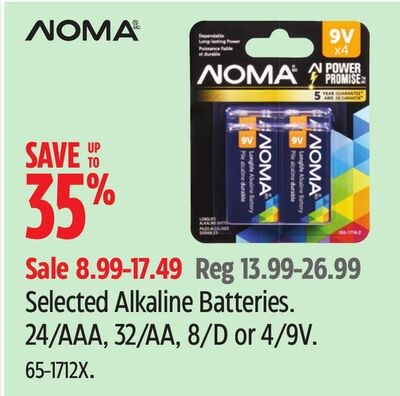 Selected Alkaline Batteries