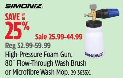 High-Pressure Foam Gun, 80˝ Flow-Through Wash B…
