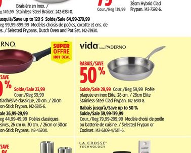 Paderno Batterie de cuisine plaqué inox