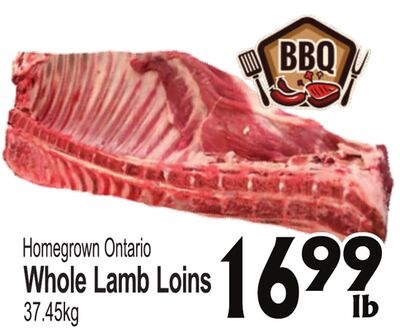 Homegrown Ontario Whole Lamb Loins