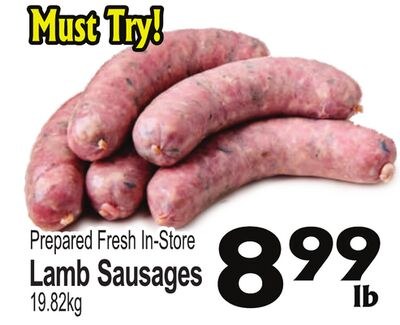 Prepared Fresh In-Store Lamb Sausages