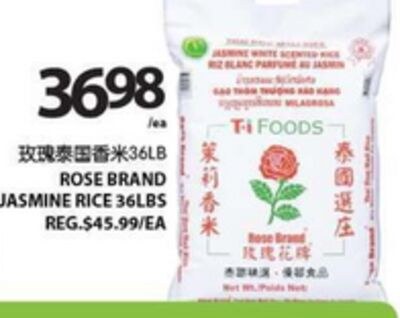 ROSE BRAND JASMINE RICE 36 LBS