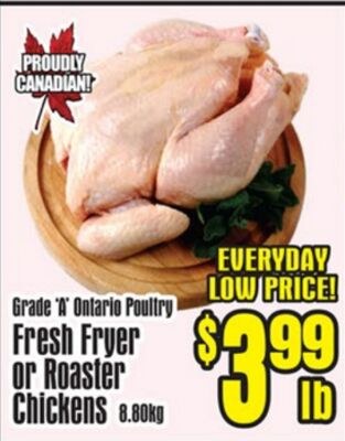 Fresh Fryer or Roaster Chickens
