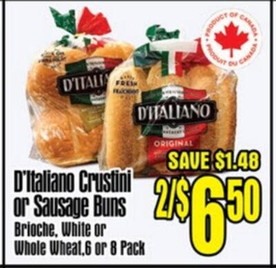 D'Italiano Crustini or Sausage Buns