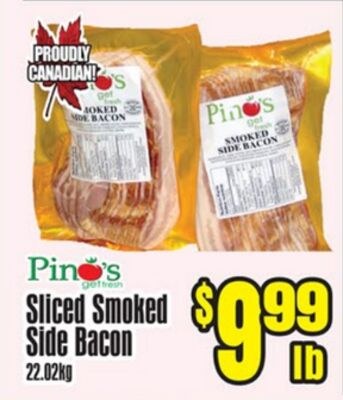 Pino's Sliced Smoked Side Bacon