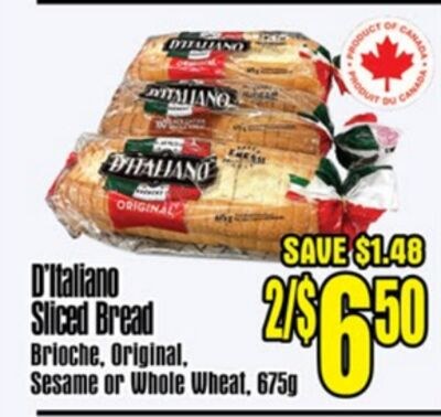 D'Italiano Sliced Bread