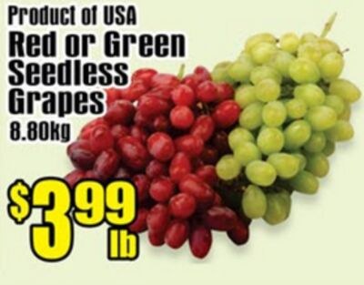 Red or Green Seedless Grapes