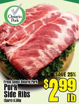 Fresh Select Ontario Pork Pork Side Ribs