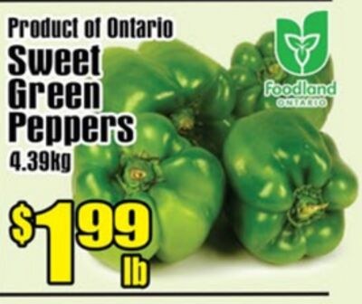 Product of Ontario Sweet Green Peppers